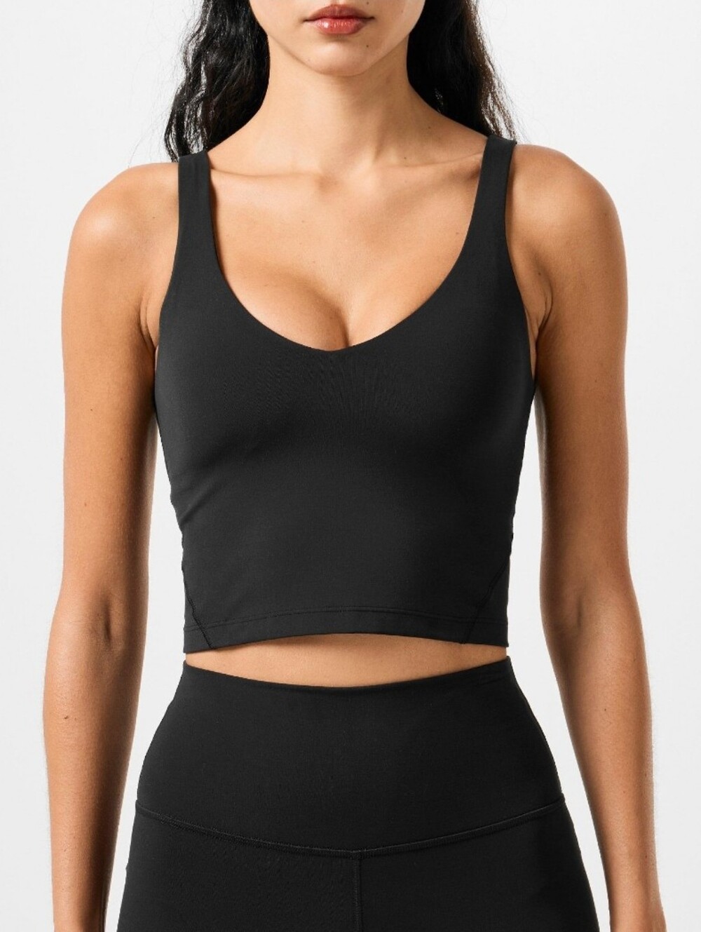 LULULEMON NULU ALIGN BUTTER SOFT INTEGRATED V NECK CROP TOP A/B CUP